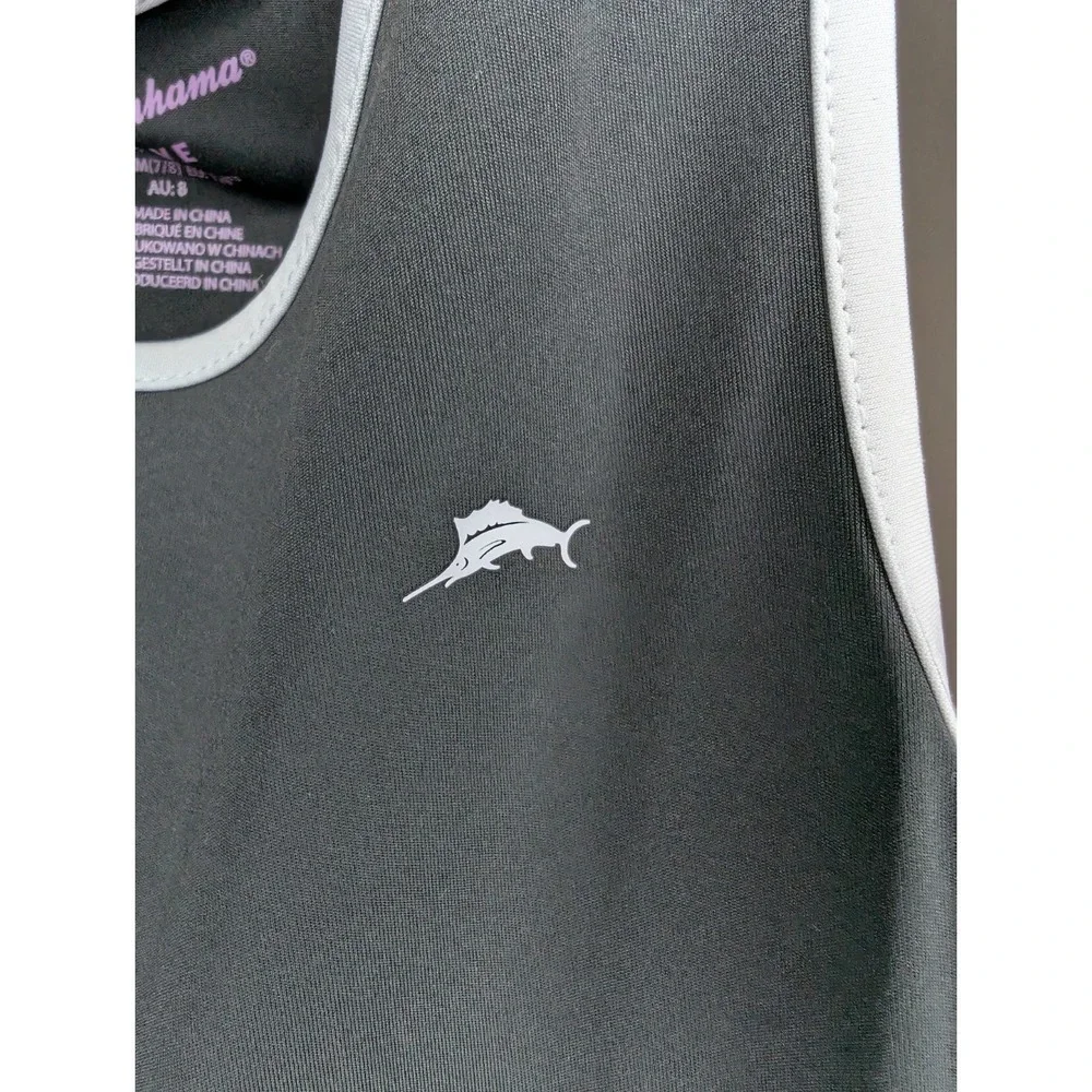 Tommy Bahama Active Girls Athletic Dress Cutout Black White Pleated Medium